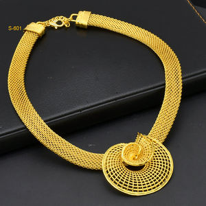 Роскошный позолоченный спиральный дизайн набор украшений ожерелье серьги кольцо браслет в комплекте элегантные для свадебной вечеринки особый случай - Product Image 4