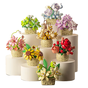 Jouet éducatif en plastique ABS unisexe, 40 pièces, échelle 1:8, briques de construction, style <span class=keywords><strong>puzzle</strong></span>, panier de fleurs pour enfants, cadeau de Noël - Product Image 1