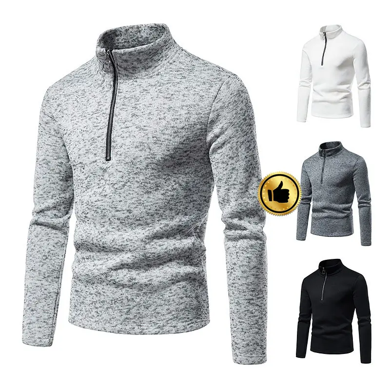 Camicie atletiche a maniche lunghe da uomo Pullover con Zip a un quarto Quick Dry Active Sports Plain felpa