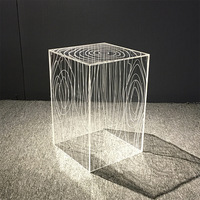 Table console carrée minimaliste nordique en acrylique Table console en plexiglas transparent