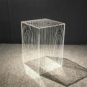 Table <span class=keywords><strong>console</strong></span> carrée minimaliste nordique en acrylique Table <span class=keywords><strong>console</strong></span> en plexiglas transparent - Product Image 6