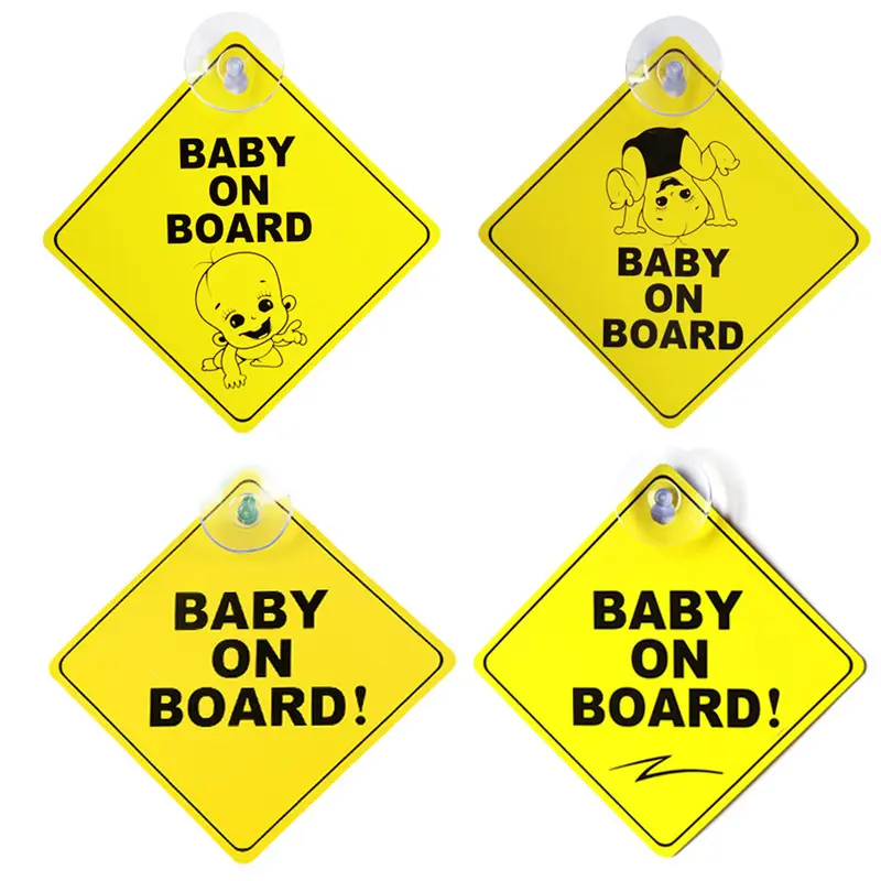 Baby On Board sign car window sticker Safety Warning Sticker with Suction Cup