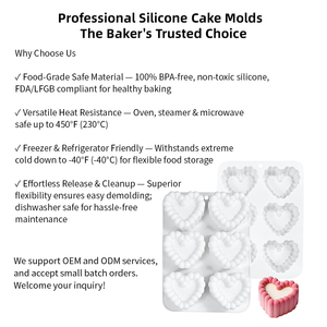 แม่พิมพ์ซิลิโคนรูปหัวใจ 6 ช่อง สำหรับ<span class=keywords><strong>ทำ</strong></span>มูส <span class=keywords><strong>เค้ก</strong></span> ช็อกโกแลต ลูกอม อุปกรณ์อบขนม ไม่ติดกระทะ สำหรับ<span class=keywords><strong>ทำ</strong></span>ขนมหวานระดับมืออาชีพ - Product Image 2