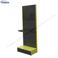 Point de vente magasin de prix promotion panneau de cheville rack plancher en acier sur pied publicité suspension produits d'exposition étagères