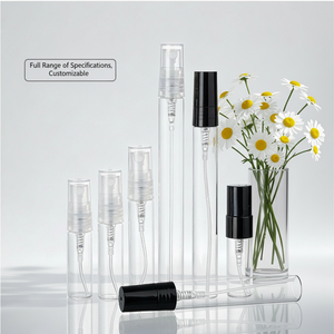 Flacons de parfum cylindriques modernes en verre personnalisables avec bouchon à vis, conteneurs portables pour sérum, soins de la peau, huiles essentielles, rechargeables - Product Image 1