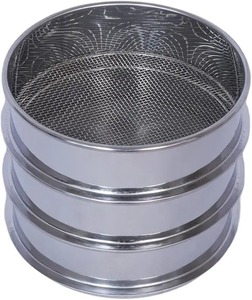 Tamis de laboratoire en acier inoxydable 304, mailles 200, 80 et 10 (0,074, 0,18 et 2 mm), diamètre 4 pouces, pour laboratoire - Product Image 1