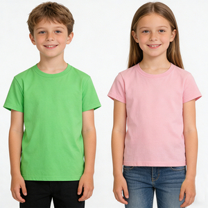 Magliette per Bambini in Cotone Pettinato, Uniforme Scolastica, Pullover 200gsm, <span class=keywords><strong>Manica</strong></span> Corta, <span class=keywords><strong>T</strong></span>-<span class=keywords><strong>Shirt</strong></span> Personalizzate con Logo per Ragazzi e Ragazze - Product Image 2