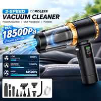 Aspirateur électrique portatif 18500Pa dernière génération pour voiture, maison, bureau, avec écran LED, souffleur d'air pour poils d'animaux, poussière et nettoyage des aliments