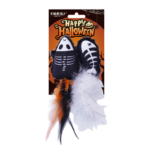 Halloween Custom Pet Plüschtiere Interaktives Spielzeug Cat Feather Teaser Toys - Product Image 5
