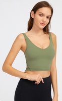 Débardeur de sport pour femme, couleur unie, doux, ajusté, pour la salle de sport, le yoga, le fitness, soutien-gorge de sport