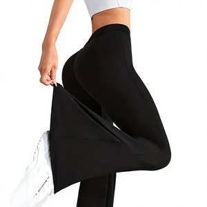Plus Size Women's High Waisted Hip Lifting Wide Leg Black Yoga Pants Sports Micro <b>Flared</b> <b>Leggings</b> Spandex Polyester - Product Image 5