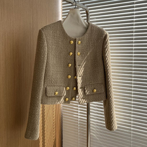 Vestes en tweed coréen tendance d'hiver pour femmes Cardigans courts décontractés Boutons Mode élégante Manteaux courts tricotés MIni pour femmes - Product Image 4