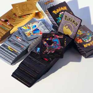 Cartes Pokémon, cartes dorées arc-en-ciel, cartes PTCG anglaises, cartes Pokémon dorées à effet métallique, <span class=keywords><strong>carte</strong></span> Charizard noire, <span class=keywords><strong>carte</strong></span> argentée en stock - Product Image 1