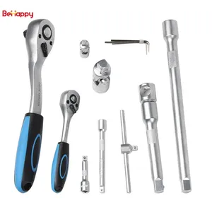 Clé à cliquet <span class=keywords><strong>Behappy</strong></span> pour véhicules, outils de réparation automobile universels, jeu de douilles à entraînement manuel - Product Image 1