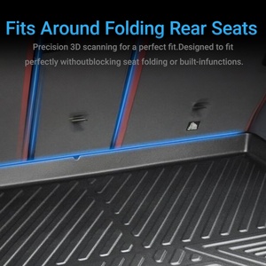 Tapete de Maletero Trasero para Auto, Juego Completo de Tapetes para Piso Trasero y Revestimiento de Carga, Ajuste Perfecto, Fácil de Limpiar, para Toyota Prius 2024-presente - Product Image 4