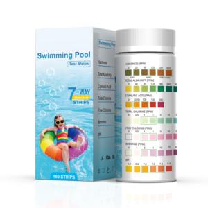 Bandelettes <span class=keywords><strong>de</strong></span> <span class=keywords><strong>test</strong></span> pour piscine et <span class=keywords><strong>spa</strong></span>, bandelettes <span class=keywords><strong>de</strong></span> <span class=keywords><strong>test</strong></span> 7 en 1 pour bain à remous, tests précis pour le pH, la dureté, le chlore total, le brome... - Product Image 1