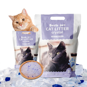 Qualità all'ingrosso 1.6L 3.8L prodotti per animali domestici per gatti a bassa polvere riutilizzabili in Silicone lavanda cristallo lettiera per gatti - Product Image 1