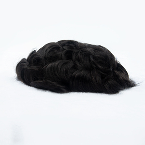 Système capillaire pour homme en cheveux naturels, avec ligne de cheveux invisible, base fine en PU et dentelle suisse, modèle BIO - Product Image 1