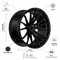 Rines de Aleación Forjados Cóncavos Multirradio en Negro Mate DW de 18, 19, 20 y 22 Pulgadas, 5 Birlos, para Autos Deportivos, Venta al Por Mayor Directa de Fábrica OEM