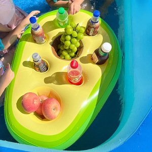 Soporte para vasos con forma de piña, flotador inflable de aguacate para piscina, mesa bar enfriadora de cerveza para fiestas de verano en la playa - Product Image 3