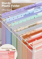 Carpetas de Archivo Colgantes de Plástico Personalizadas de Gran Capacidad, 2 Bolsillos Expandibles en Colores Pastel, Resistentes para Archivadores