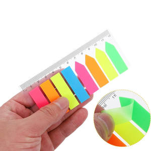 Fournitures de bureau scolaires, marqueurs de page néon, onglets d'index en papier offset, mémos, bloc-notes, notes autocollantes, marque-pages imperméables, règle de 12 cm - Product Image 1