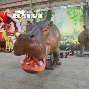 Sculptures d'animaux de <span class=keywords><strong>zoo</strong></span> en plein air, parc safari, hippopotame, décorations, animaux animatroniques, fibre de verre, métal, imperméable, centre commercial - Product Image 5