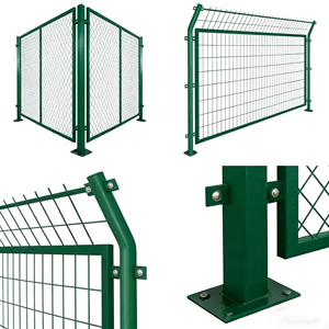 Clôture triangulaire 3D sur mesure, soudée, galvanisée à chaud, revêtement poudré vert, <span class=keywords><strong>pour</strong></span> enclos extérieur et contrôle des foules, 8 pieds, fourniture d'usine - Product Image 2
