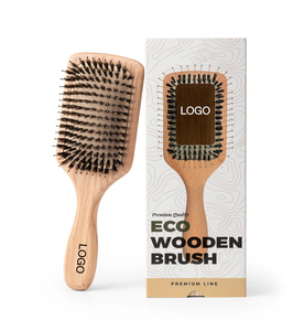 Cepillo de pelo de madera de roble natural con cerdas de jabalí, tipo pala con cojín de aire, antiestático y desenredante, <span class=keywords><strong>para</strong></span> mujeres y hombres, <span class=keywords><strong>para</strong></span> <span class=keywords><strong>cabello</strong></span> húmedo o seco, al por mayor - Product Image 1