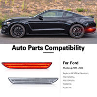 Lampu Sein Samping LED Sequential Flowing untuk Bumper Mobil Ford Mustang 2015 2023 Lensa Bening Lampu Merah FR3Z 15A201 2 Buah