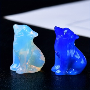 Tótem de Lobo Tallado en Cristal Natural Hecho a Mano, Figura de Animal para Decoración del Hogar y Sanación Espiritual, Venta al por Mayor de Otras Artesanías de Cristal - Product Image 3