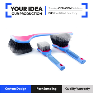 Ensemble de brosses de detailing automobile professionnel TB-K001, 3 pièces, manches longs/moyens/courts, poils ondulés/divisés/finis, poignées contrastées PP+TPR - Product Image 1