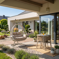 Ensemble de fauteuils suspendus doubles modernes Meiqi, chaise suspendue en aluminium pour l'extérieur, patio, balcon, jardin, salon, hôtel, 2 personnes
