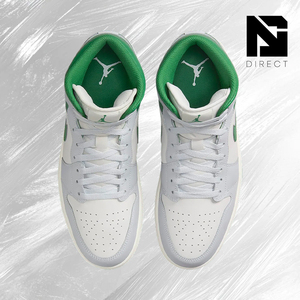 Air Jordan 1 Mid 'Summit White Lucky Green' Chaussures de style décontracté pour hommes Jordan Sneaker - Product Image 3