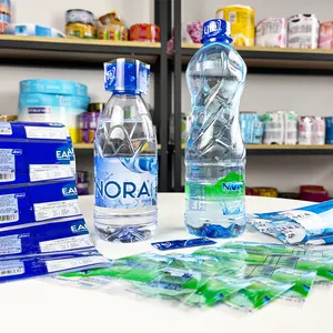 Probe für kostenloses Private Label Wasser flaschen etikett PVC-Schrumpf schlauch verpackungs etikett für Wasser flaschen
