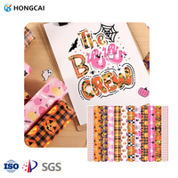 Hongcai Halloween bricolage vinyle transfert de chaleur PU Film feuilles pour T-shirts vêtements transfert de chaleur vinyle rouleaux pour Halloween