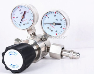 Kinton Inlet 4000psi Outlet 300psi Acero inoxidable Inline Co2 Gas 2 Etapa CGA320 Cilindro Regulador de presión - Product Image 1