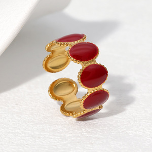 Bague en acier titane best-seller transfrontalier, style INS, tendance et luxe léger, ouverture réglable en acier inoxydable - Product Image 3