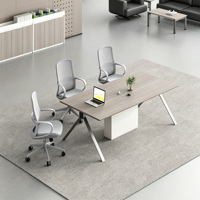 Table de conférence multi-personnes moderne pour bureau, 6 places, pour salle de réunion et de négociation