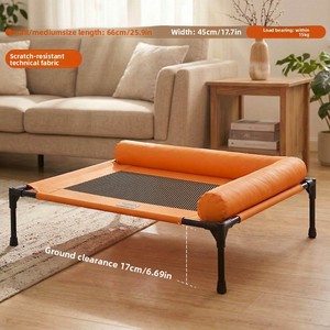 Tempat Tidur Hewan Peliharaan Lipat Semua Musim Universal untuk Anjing Kucing, Bernapas, Sejuk di Musim Panas, Dapat Dilepas, Dapat Dicuci, Bingkai Besi Terangkat - Product Image 1