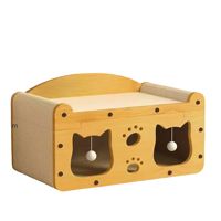 Poste Rascador para Gatos Montado en Pared con Cama Integrada, de Tablero de Densidad Densa que No Desprende Fibra, Mueble Minimalista para Escalar para Mascotas de Interior