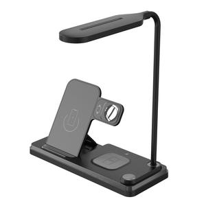 Lámpara de Mesa Plegable con Dispositivo de Carga para Teléfono Móvil, Reloj y Auriculares, Cargador Inalámbrico Rápido Multifuncional 3 en 1 de 15W - Product Image 6