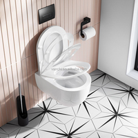 Cuvette de toilette suspendue populaire de luxe articles sanitaires sans réservoir autonettoyant ensemble de toilette suspendu sans rebord