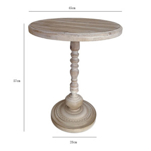 French Country Style Wooden <b>Round</b> Coffee <b>Table</b> 24W712-45 Natural Wood Decorative Living Room <b>Side</b> <b>Table</b> - Product Image 5
