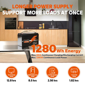 แบตเตอรี่ลิเธียมไอรอนฟอสเฟต LFP แบบชาร์จได้ 12V 24V 50Ah 100Ah 200Ah 300Ah 400Ah สำหรับเก็บพลังงานแสงอาทิตย์ทางทะเล - Product Image 5