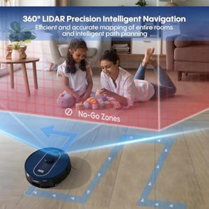 Robot Aspirador y Fregador Autovaciable con APP, 5000Pa, LiDAR 360°, Estación de Vaciado de 3L, Función Húmeda y Seca para Hogar, Hotel, Garaje - Product Image 2