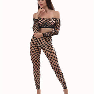 Ensemble <span class=keywords><strong>de</strong></span> survêtement sexy dos nu pour femmes, tenues <span class=keywords><strong>de</strong></span> rave, haut court brillant avec strass, body, pantalon taille haute, ensemble 2 pièces - Product Image 1
