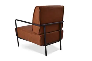 CARLFORD Hochwertiger PU-Sessel mit schwarzen Metall beinen
