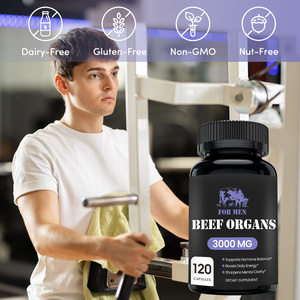 อาหารเสริมออร์แกนิกจากเนื้อวัวแบบ OEM สารประกอบจากอวัยวะสัตว์ที่เลี้ยงด้วยหญ้า พร้อมด้วยตับ หัวใจ <span class=keywords><strong>ไต</strong></span> ตับอ่อน และม้ามแบบอบแห้ง 3000 มก. ในรู<span class=keywords><strong>ป</strong></span>แบบแคปซูล - Product Image 2