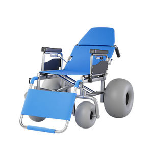Silla de ruedas de playa todo terreno, carro acuático, neumáticos de globo duraderos, ayuda a la movilidad fácil de usar, marco de acero de uso costero suave - Product Image 1
